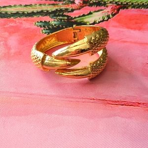 Dragon Claw Gold Hinged Bangle 🐲